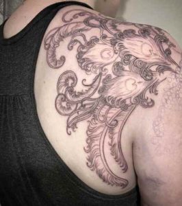 Shoulder Peacock Tattoo