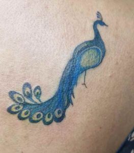 Small Peacock Tattoo