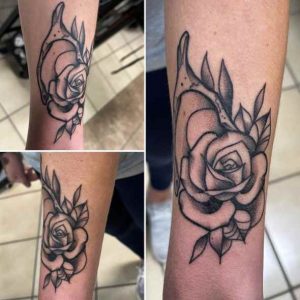 Wishbone Rose Tattoo