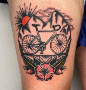 Appealing bicycle tattoo