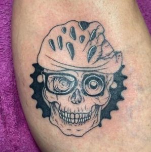 Bicycle skeleton tattoo