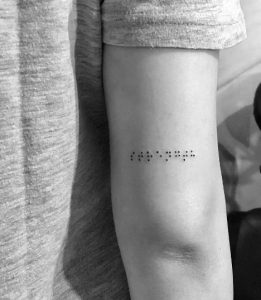 Braille faith tattoo