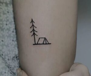 Campfire line tattoo