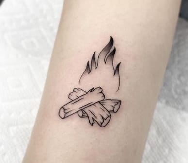 Campfire small tattoo