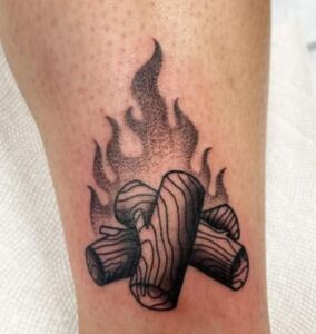 Campfire smoke tattoo