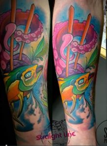 Colorful big  Tuna tattoo