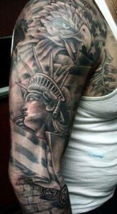 Eagle AND Statue of Liberty 1776 Patriotic tattoo