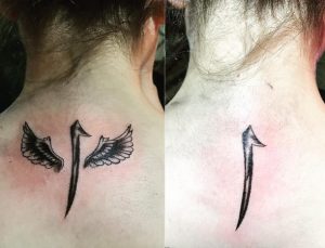 Elif tattoo on the neck