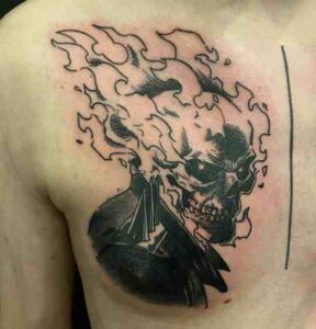 Ghost Rider Tattoo Black and White