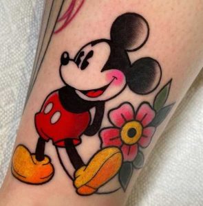 Mickey Mouse Hand Tattoo