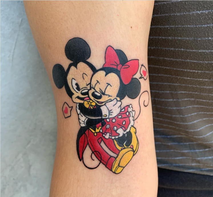 Buy Mickey Lock and Minnie Key Couple Tattoo Cartoon Tattoo for Online in  India  Etsy