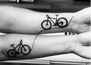 Minimalist Bicycle tattoo dark inked