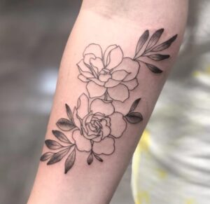 Simple Gardenia Flower Tattoo