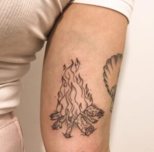 Simple campfire tattoo