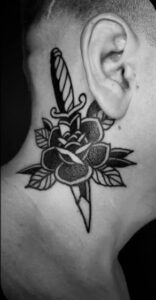 Stabbing Gardenia Black and White Tattoo