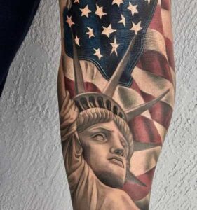 Statue of Liberty Patriotic 1776 Tattoo