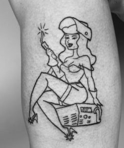 Welding girl tattoo