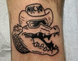 Alligator tiny tattoo