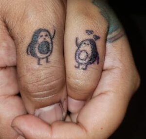 Avocado finger love tattoo