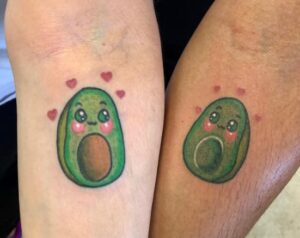 Avocado green couple tattoo