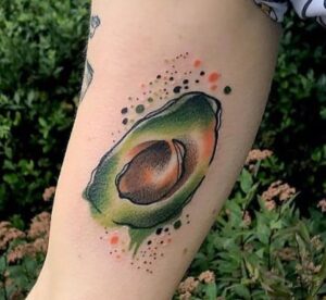 Avocado painting tattoo