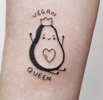 Avocado queen tattoo