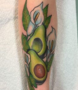 Raw avocado tattoo