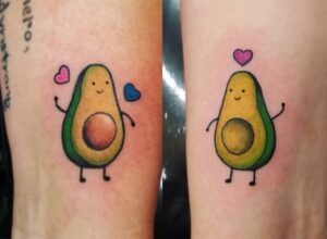 Avocado yellow couple tattoo