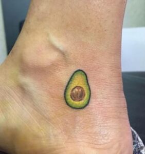 Cute avocado tattoo