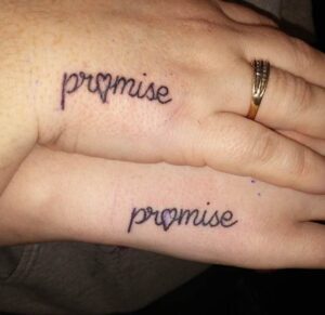 Pinky Promise Tattoo with Words