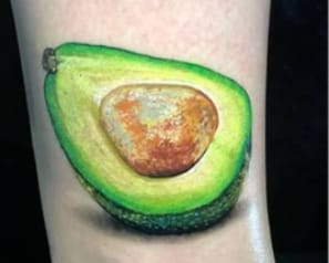 Avocado 3D tattoo