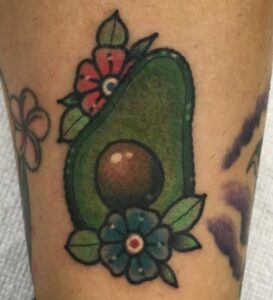 Avocado floral tattoo