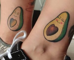 Avocado paired leg tattoo