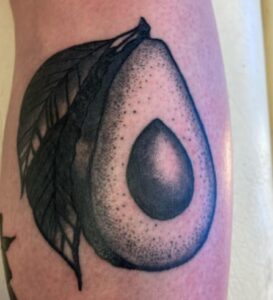 Avocado sketch tattoo