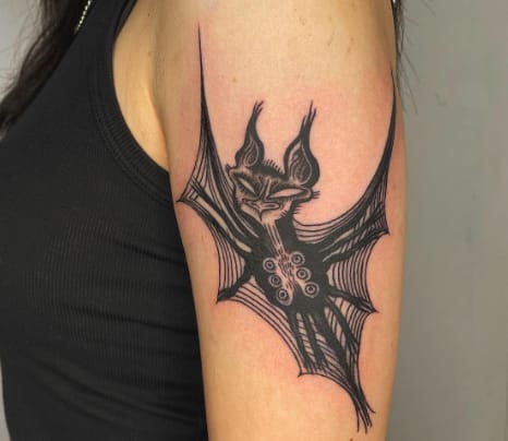 Bat Black Hand Tattoo