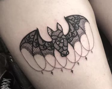 Bat Lace Tattoo