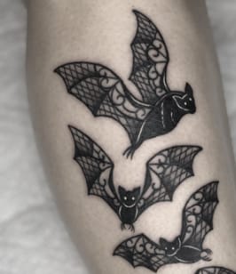 Bat Stencil Black Tattoo