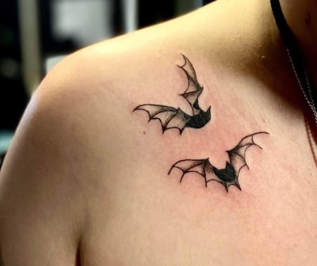 Bat Tattoo by Angelo Parente  Bat tattoo Halloween tattoos sleeve Leg  tattoos women