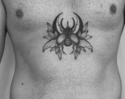 Belly Beetle Tattoo