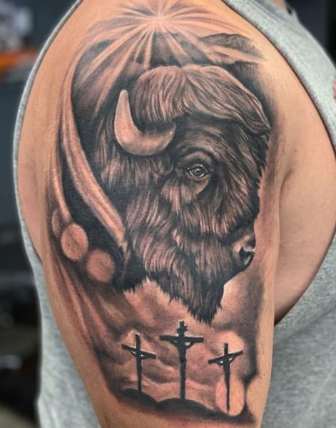 Bison Alive Tattoo
