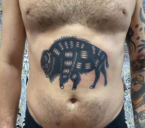 Bison Belly Tattoo
