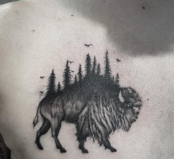 Bison Chest Tattoo