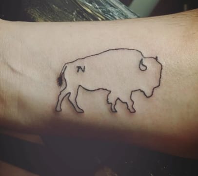 Bison Outline Tattoo
