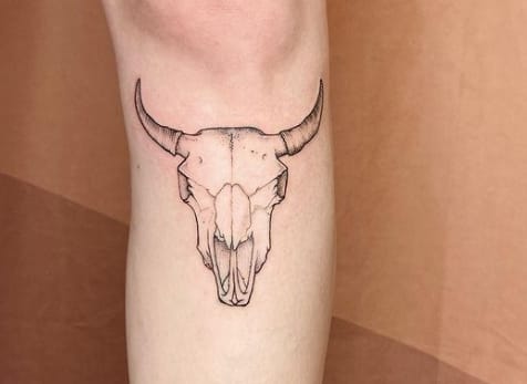 Bison Simple Leg Tattoo