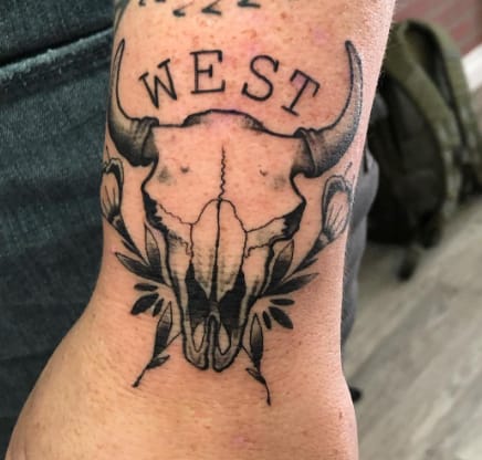 Bison Skull Wrist Tattoo