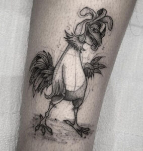 Chicken Joe Black And White Tattoo