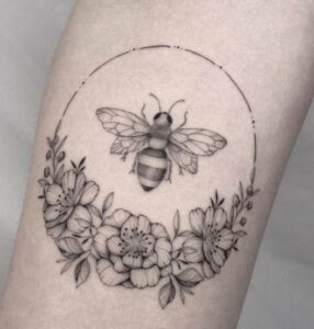 Circle Bee Tattoo