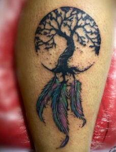 Deep Back Ink Tree of Life Dreamcatcher Tattoo
