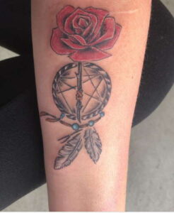 Demonic Ring Rose Dreamcatcher Tattoo