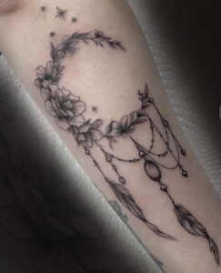 Flower Moon Dreamcatcher Tattoo